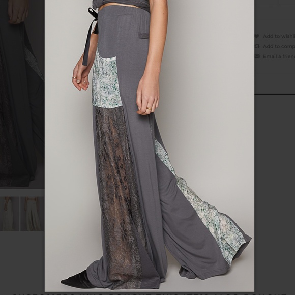 POL “ Brooklyn “ POL Lace Panel Flowy Wide Leg Pants 8 - Picture 5 of 6